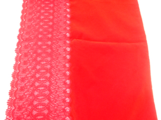  ビロードレース草花模様ショール